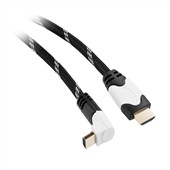 Kabel GoGEN HDMI 2.0, 3m, 90° konektor, opletený, pozlacený, s ethernetem