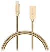 Kabel Connect IT Wirez Steel Knight USB/Lightning, ocelový, opletený, 1m - zlatý